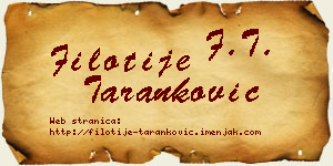 Filotije Taranković vizit kartica
